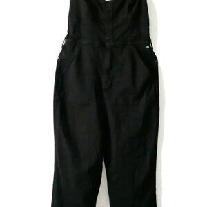 Good American Womens Black Sweethearts Neck Straight Leg Jumpsuit Size 2